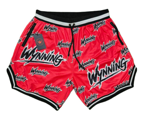 Red Wynning graphic basketball shorts