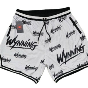 White Wynning graphic basketball shorts