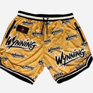 Gold and Black graphic Basketball shorts