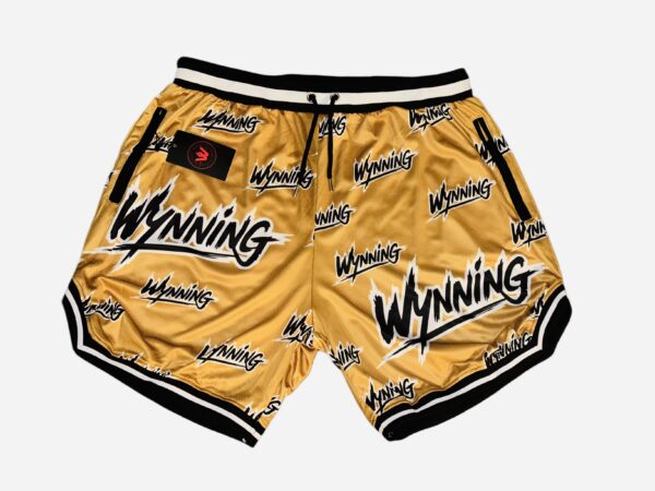 Gold and Black graphic Basketball shorts