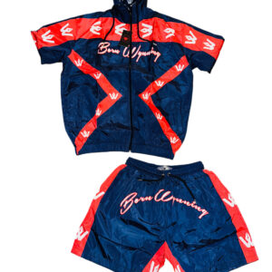 Red,White & Navy Blue Born Wynning Windbreaker Set